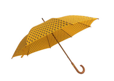 Зонтика дождя желтых женщин ткань полиэстера вала ручки деревянного деревянная