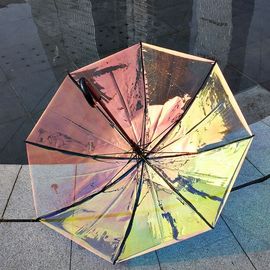 Зонтик дождя красочного радужного Холограм прозрачный на день дождя ветреный