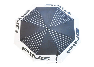 Зонтиков гольфа людей рамка стеклоткани черных белых Виндпрооф облегченная