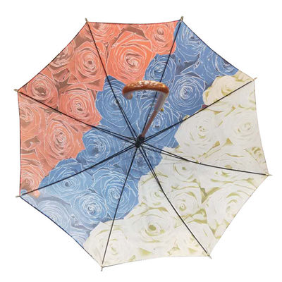 Windproof прямой зонтик с деревянной ручкой формы j
