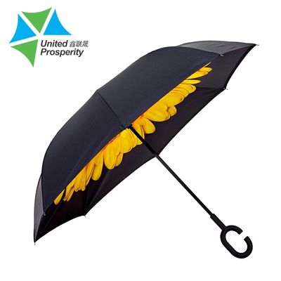 Металл BV шутит над зонтиком c солнцецвета перевернутым ручкой