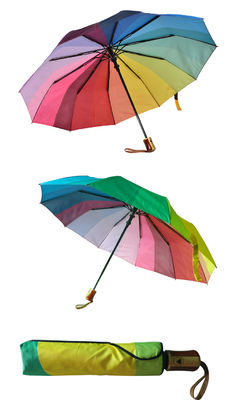 Windproof зонтик радуги 2 складывая с валом металла 8mm