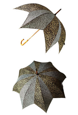 Деревянный зонтик изменения цвета печати леопарда ручки j для женщин