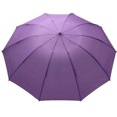 BSCI одобрило складывая конец пурпурного цвета зонтика 3 водоустойчивый автоматический открытый