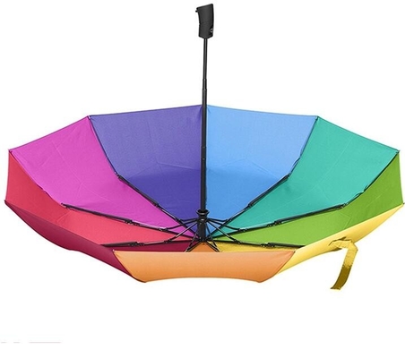 Открытый SGS автоматический и закрытый зонтик цвета радуги нервюр стеклоткани