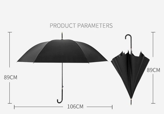 Зонтик дождя Pongee диаметра 105CM длинный для дам