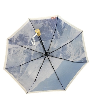 Цифров печатая зонтик рамки металла Windproof складывая с бамбуковой ручкой