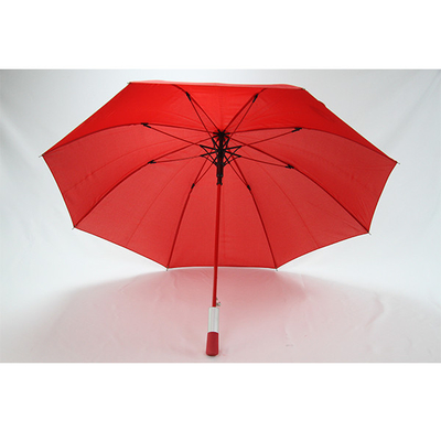 зонтик Pongee вала металла 8mm красный с изготовленным на заказ печатанием логотипа