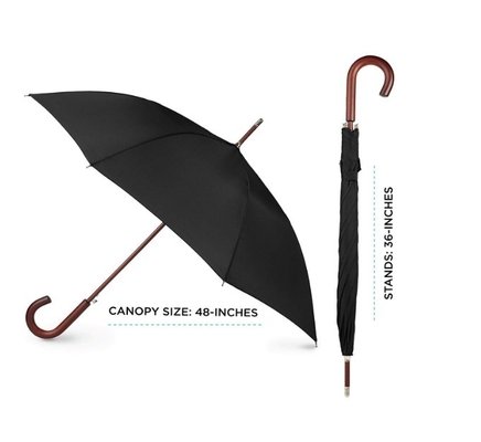 Ткани Pongee нормального размера 190T BSCI зонтик ручки нормальной деревянный