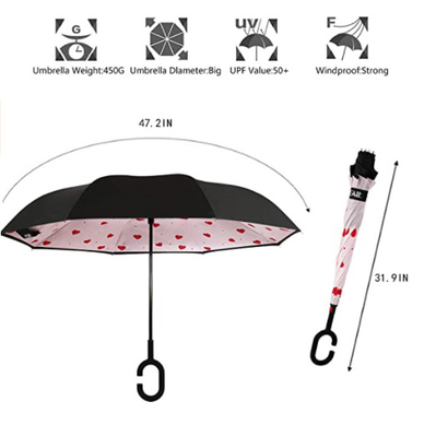 BSCI зонтик двойного слоя рамки стеклоткани 23 дюймов перевернутый