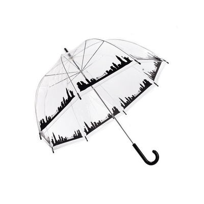 Зонтик PVC Аполлона прозрачной формы купола автоматический с изготовленной на заказ печатью логотипа