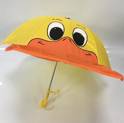 18 дюймов полиэстера ручного открытого милого зонтика утки мультфильма водоустойчивого
