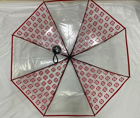 21-дюймовый прозрачный складной зонт ручной открытый металлический каркас