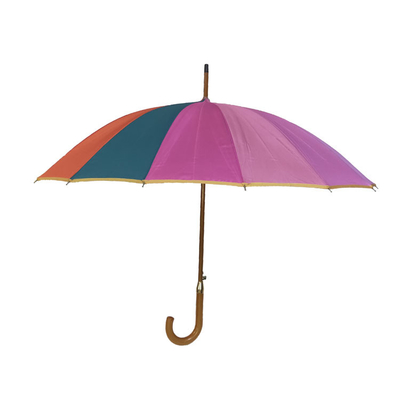 Ручка деревянного вала зонтика радуги 16 цветов деревянная