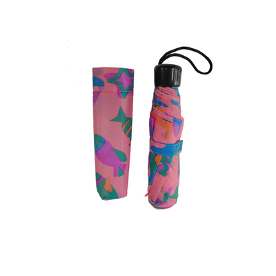 Ручное открытие 3 складной зонтик водонепроницаемый розовый цвет