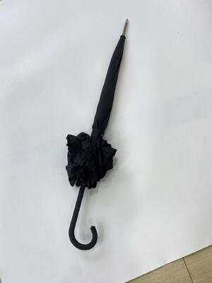 FRILL DESIGN STANDARD SIZE AUTO OPEN STRAIGHT LADIES PLASTIC HANDLE WEDDING UMBRELLA