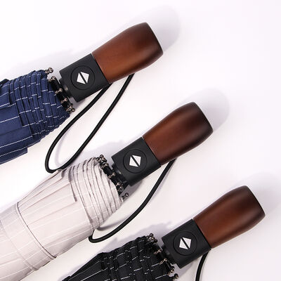 23-дюймовый автозакрывающий зонтик с деревянной ручкой