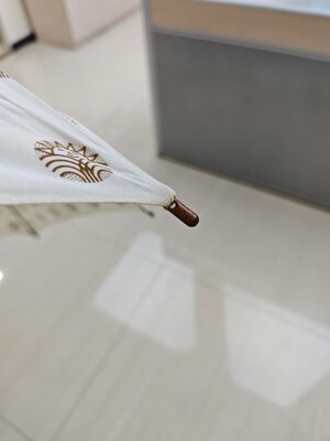 23-дюймовый авто открытый зонтик с хлопковым бельем и ребрами из стекловолокна для элегантной защиты от дождя