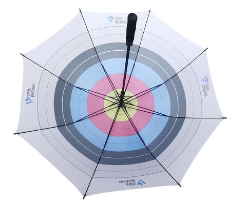 Arrow Target Foldable Golf Umbrella with 130cm Open Diameter Pongee Fabric and Fiberglass Shaft