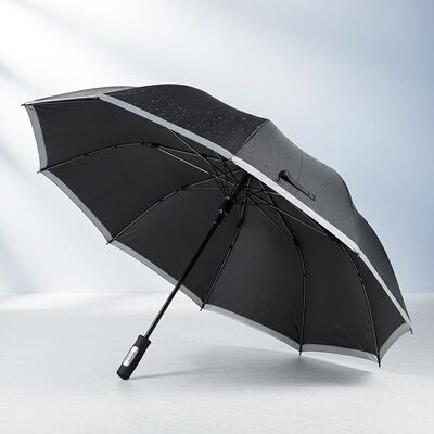 Большой автоматический дорожный зонт с диаметром раскрытия 105 см, ребра из стекловолокна и светоотражающая окантовка