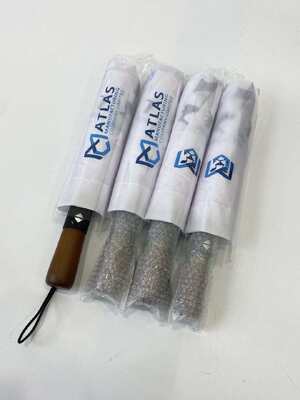 Деревянный зонтик с ручкой 23 дюйма Легкий 3-х сложных зонтик