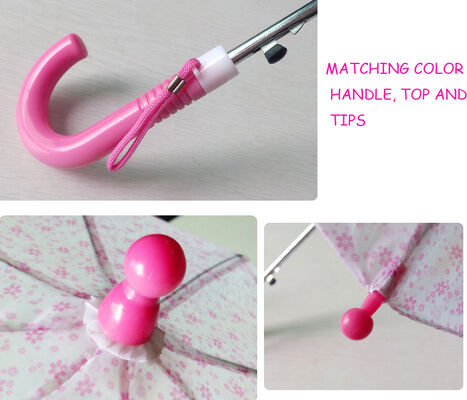 Компактный детский зонт с открытым диаметром менее 90 см, включая пластиковую ручку, металлическую раму и металлический стержень, идеально подходит для повседневного использования