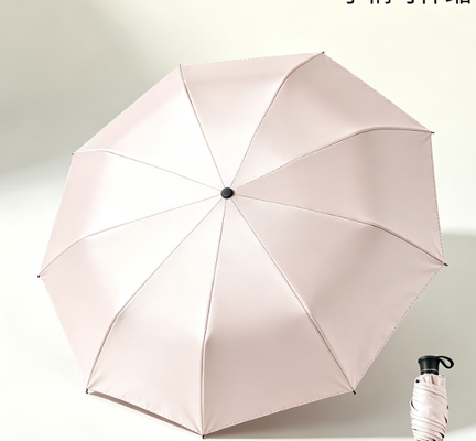 Manual Open Auto Close Windproof Folding Umbrella with Titanium Silver Coating and 8 Ribs for Car or Golf