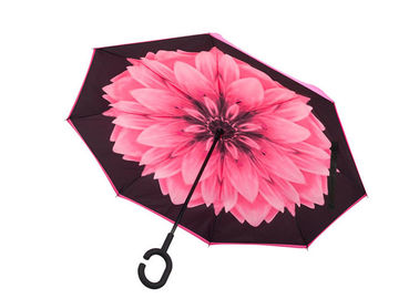 Зонтик зонтика ручки розовых женщин классический сформированный к для погоды блеска дождя