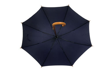 Ручка зонтика сини военно-морского флота прочных людей деревянная изогнутая для погоды блеска дождя