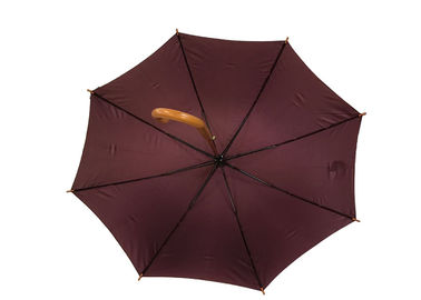 Портативное сильное зонтика ручки Брауна деревянное дополнительно прочное для тяжелых ветров