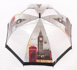 Форма купола ручки видимого автоматического прозрачного зонтика дождя прямая гнуть
