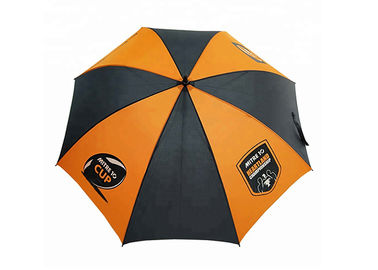 Оранжевая и черная компактная ткань полиэстера/Понге зонтика гольфа для перемещения