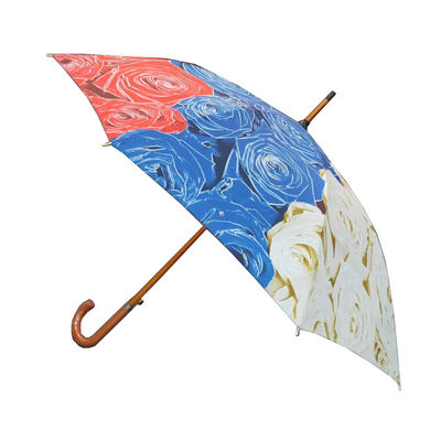 Windproof прямой зонтик с деревянной ручкой формы j