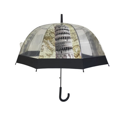 Купол формирует ясный зонтик POE с печатанием пейзажа