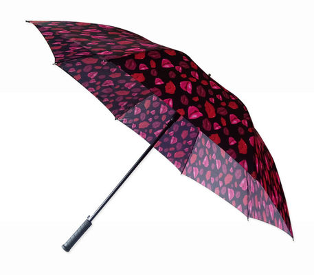 Зонтик губы складного вала металла 8mm красный для женщин