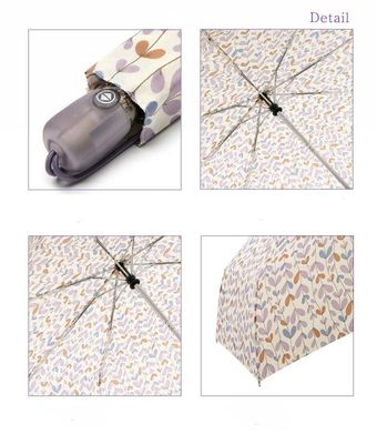 Зонтик красочного вала металла картины 8mm лист складной для женщин