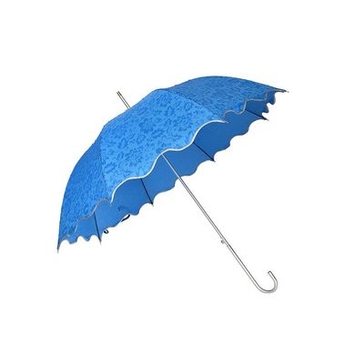 Зонтик алюминиевого вала ткани жаккарда Pongee UPF прямой