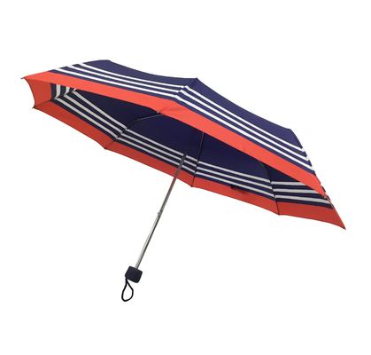 Зонтик Pongee рамки цинка голубой нашивки складной для дам