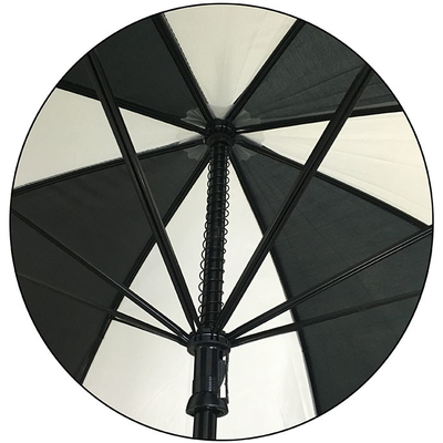 Зонтик гольфа полиэстера 190T диаметра 130CM с рамкой металла