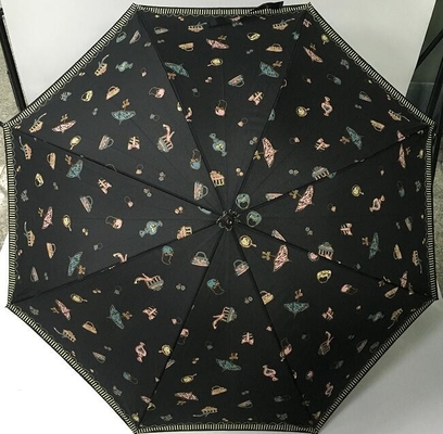 зонтик вала руководства Pongee 190T открытый деревянный с печатанием полного цвета