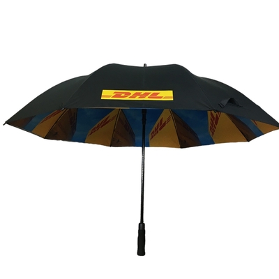 Зонтик гольфа двойного слоя Pongee диаметра 130CM Windproof RPET