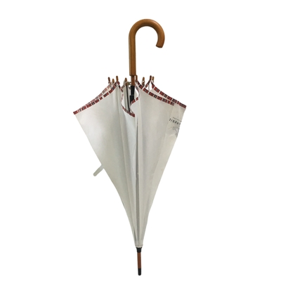 Автоматический открытый деревянный зонтик Pongee продвижения вала