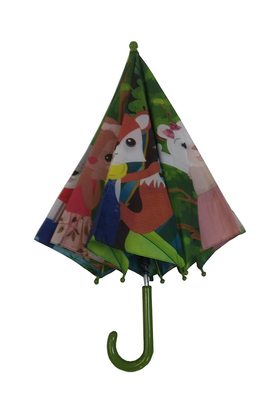 Небольшой Pongee рамки металла зонтик 2 слоев для детей