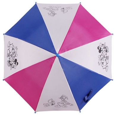Зонтик детей руководства вала металла Pongee 8mm сплошного цвета открытый