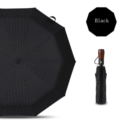 Стиль дела зонтика автоматической деревянной ручки 3 створок компактный Windproof