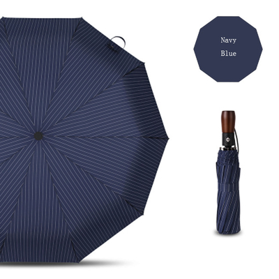 Стиль дела зонтика автоматической деревянной ручки 3 створок компактный Windproof