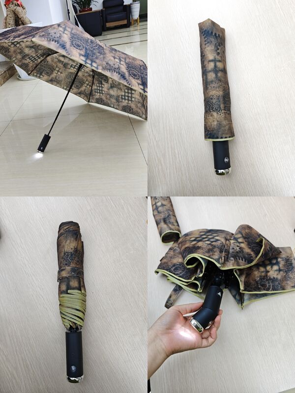 С светодиодным освещением автоматически открывается/замыкается зонтик безопасности с отражающей полосой для ночной видимости